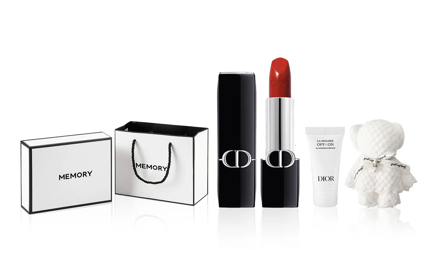 Женский набор косметики с помадой и очищающим средством Dior Satin 999, DIOR, Vivid Blue Gold