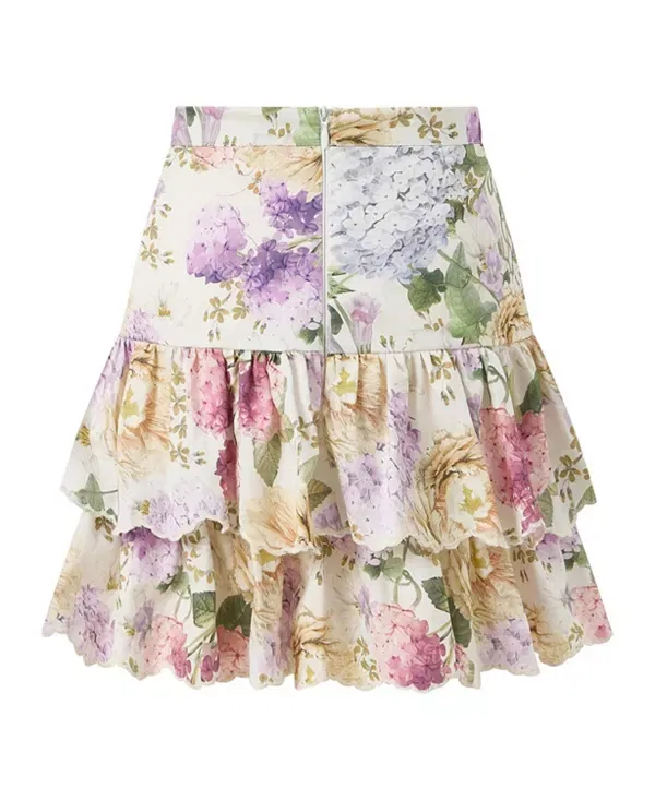 Детская юбка для девочек с цветочным принтом Seraphina Cotton Mini Skirt Marlo Kids, Floral — фото 2
