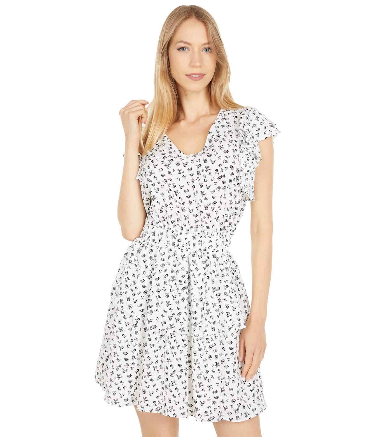 

Платье 1.STATE, V-Neck Smocked Ruffle Dress