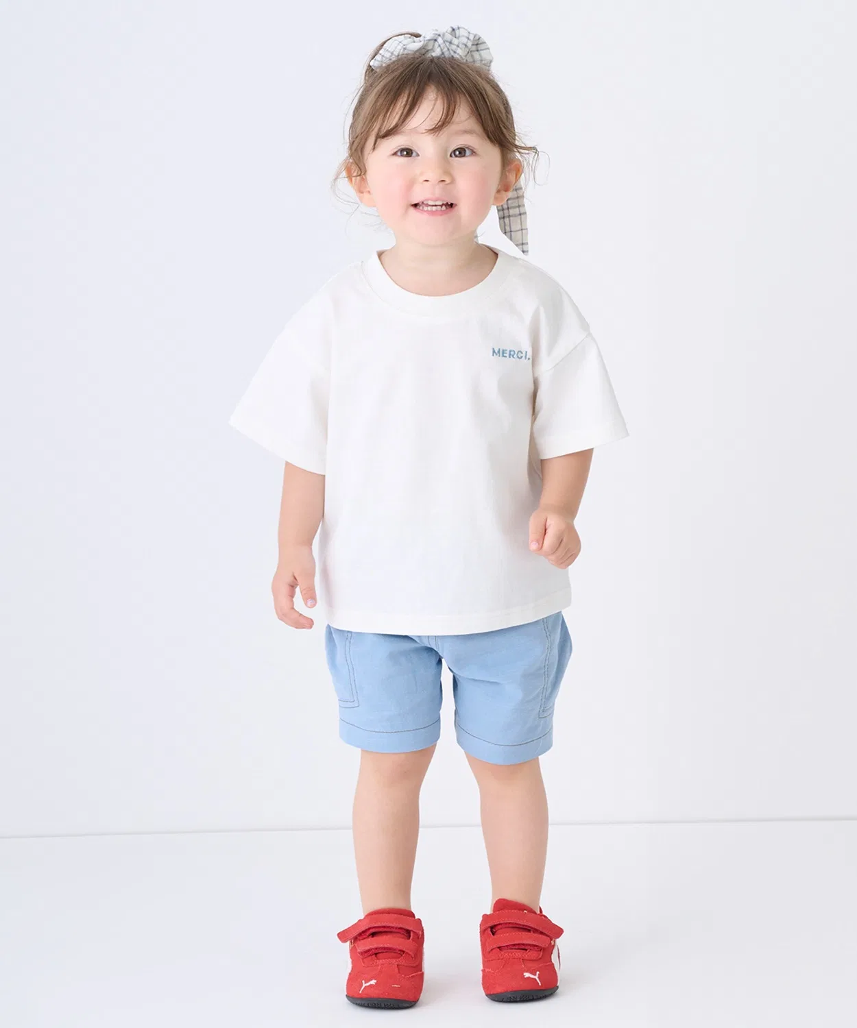 Petit main Детские шорты из хлопка и вискозы с контактной прохладой Saks Blue