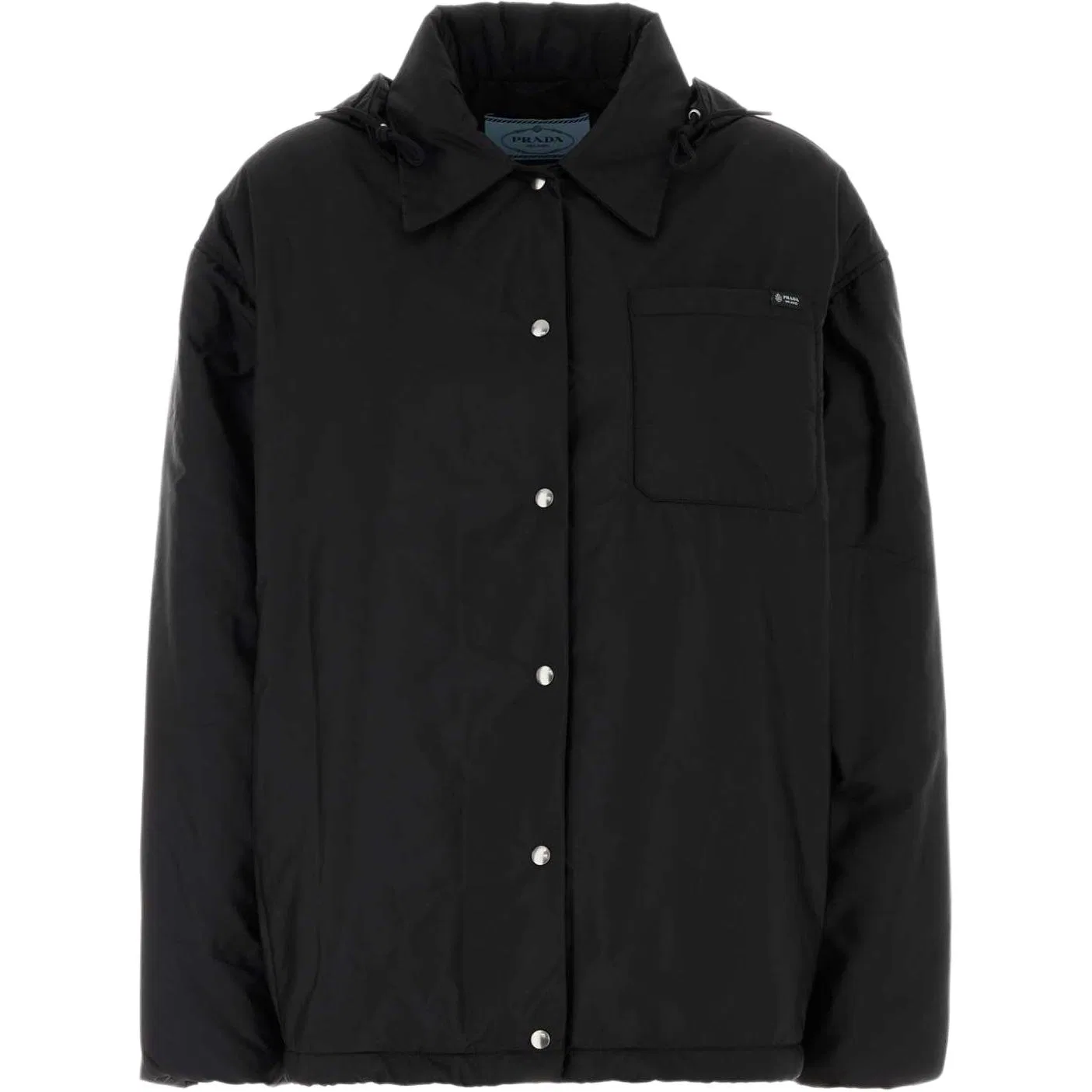 Мужской пуховик с капюшоном и отстегивающимся капюшоном PRADA, Black