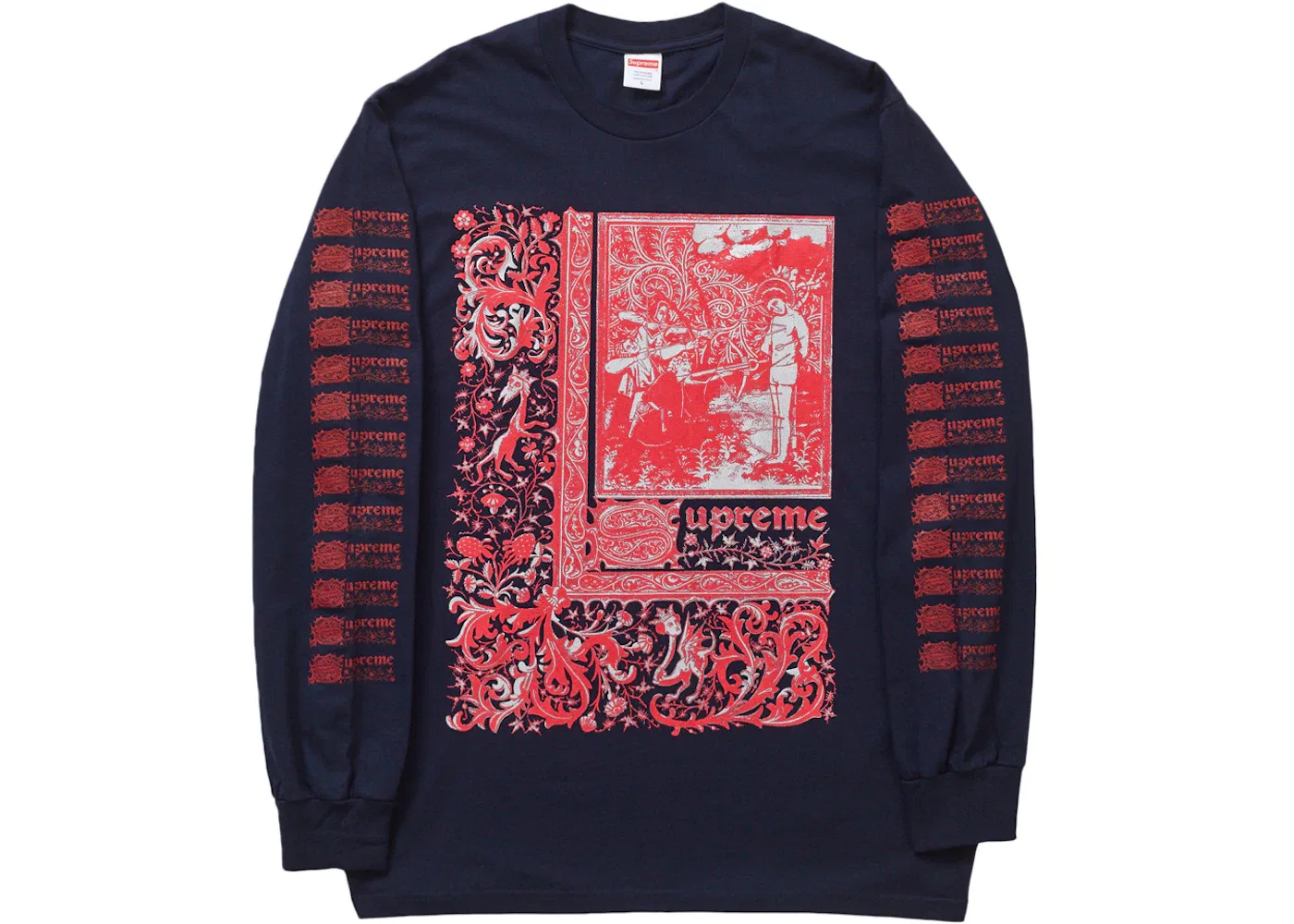Мужская футболка с длинным рукавом Saint Sebastian Supreme, Navy