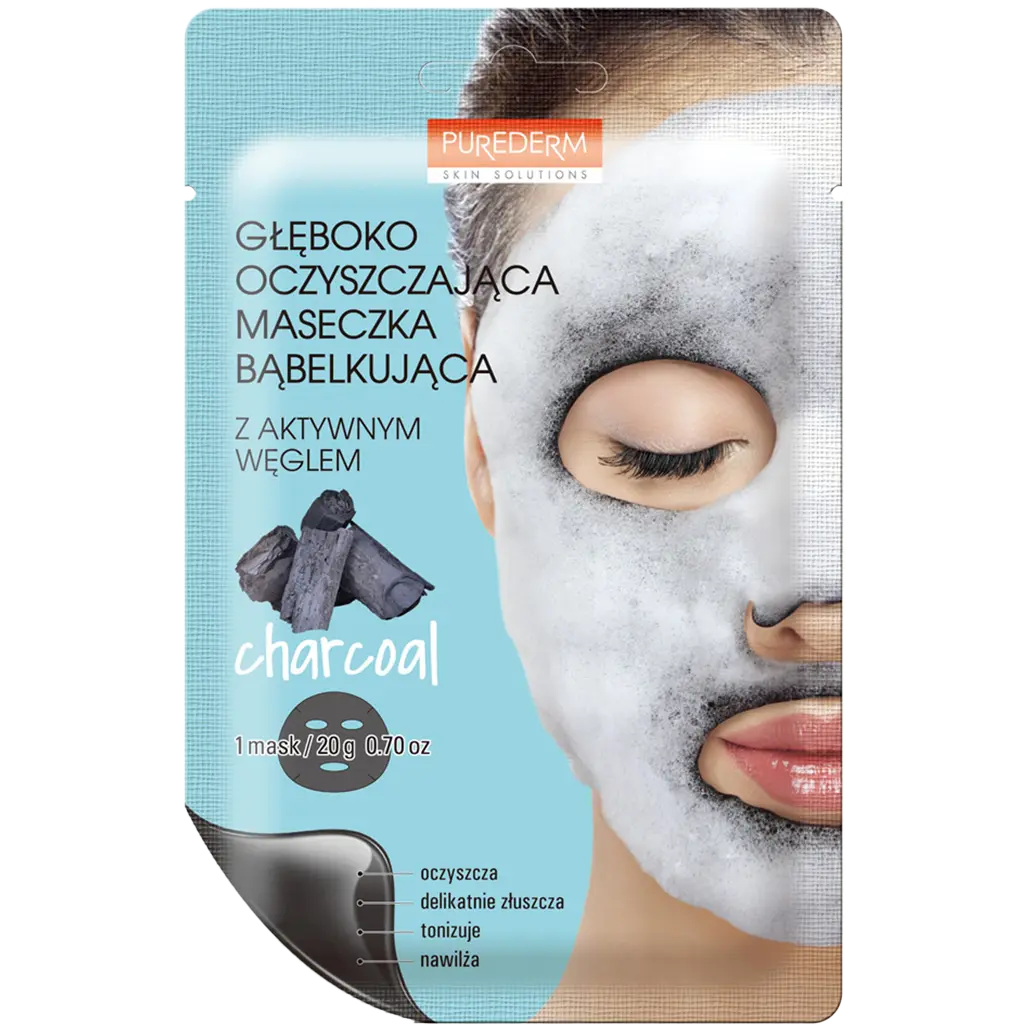 

Purederm глубоко очищающая пузырьковая маска с активированным углем для лица, 1 шт.