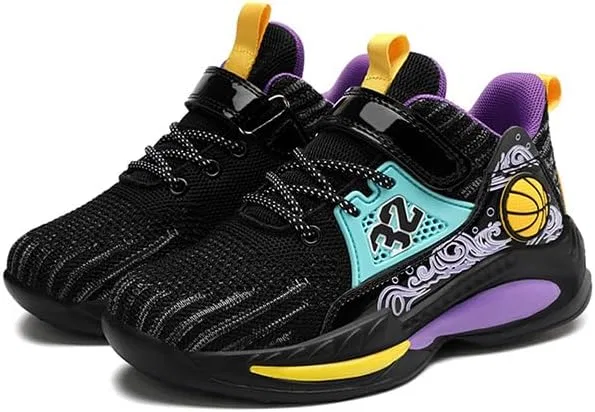 Детские кроссовки для мальчиков с камуфляжным принтом GLYGML, Black Purple