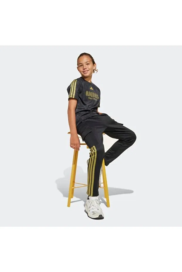 Детские спортивные штаны для девочек скинни Adidas, Black — фото 4