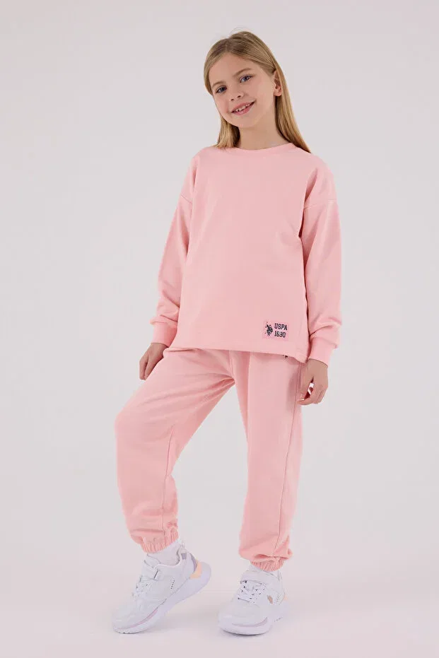 Детский комплект для девочек с вышивкой U.S. Polo Assn., Light Pink — фото 3