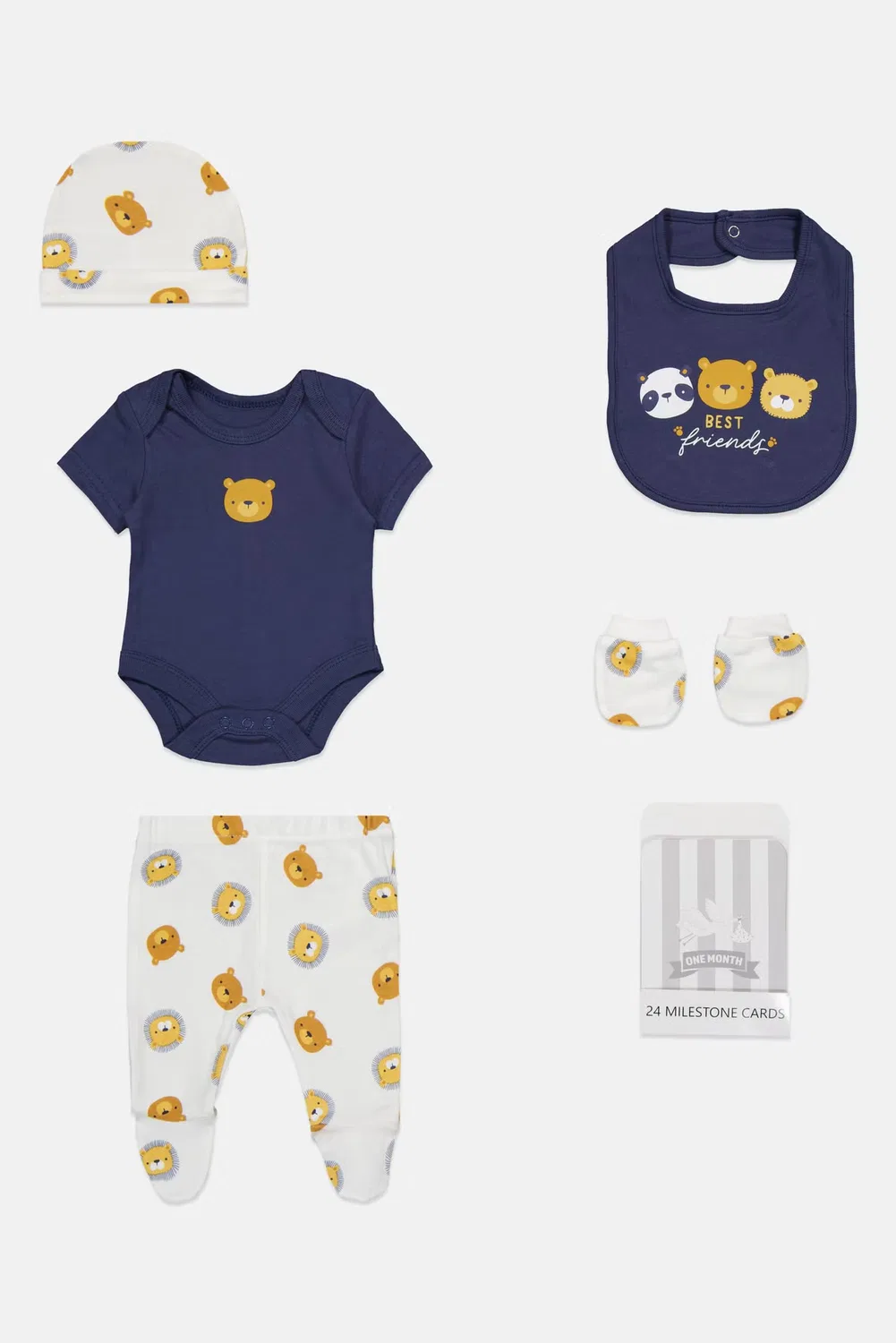 Комплект боди с принтом и слюнявчиков, 6 предметов, Rock-A-Bye Baby Boutique, разноцветный — фото 2