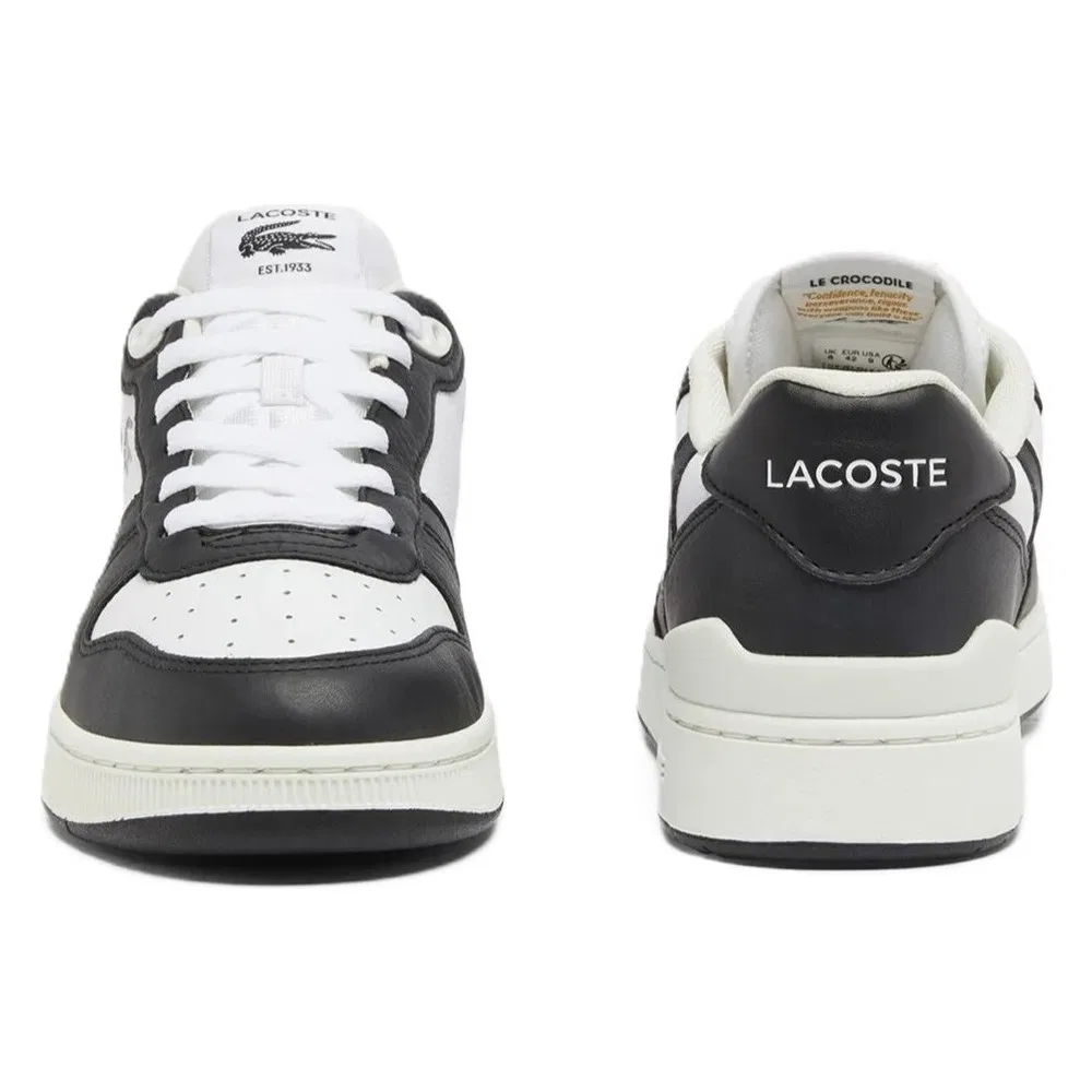 Детские кроссовки Lacoste T-Clip Set Leather из натуральной кожи, бело-черные — фото 4