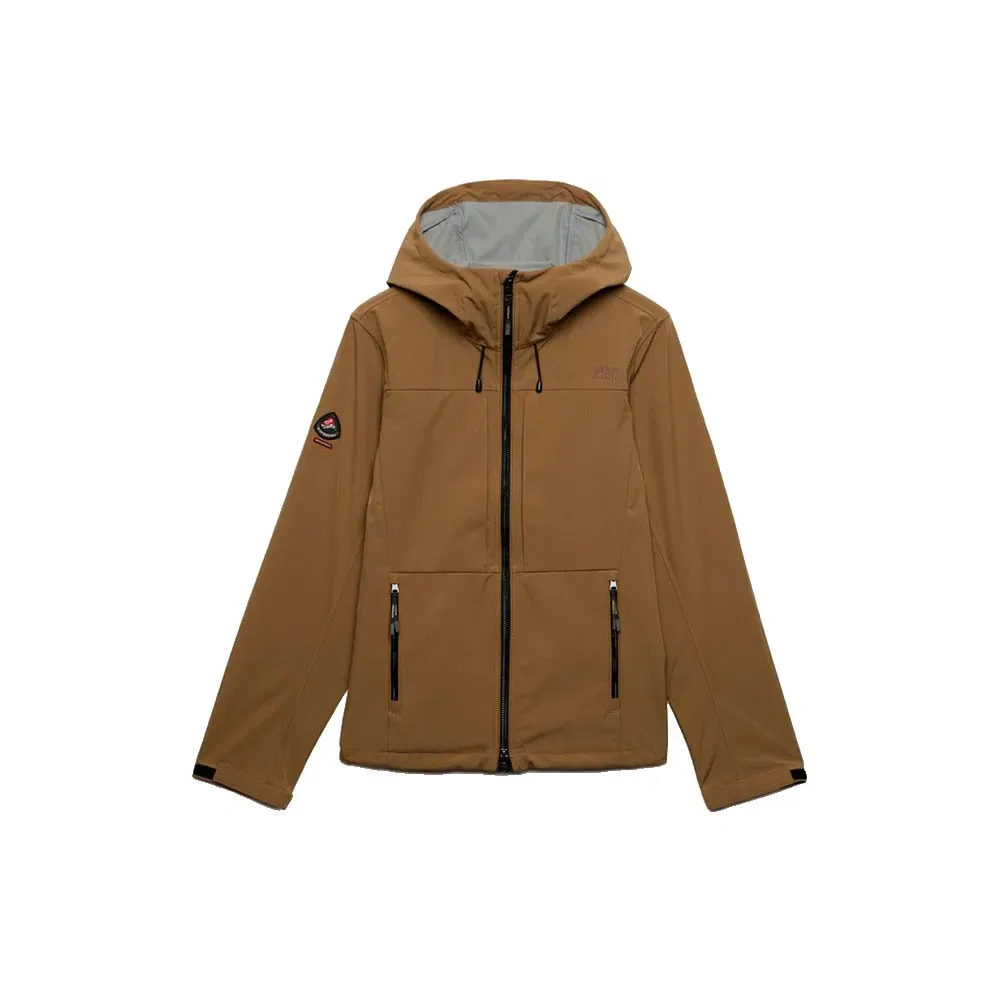 Мужская куртка с капюшоном Superdry Softshell Trekker, Brown — фото 3