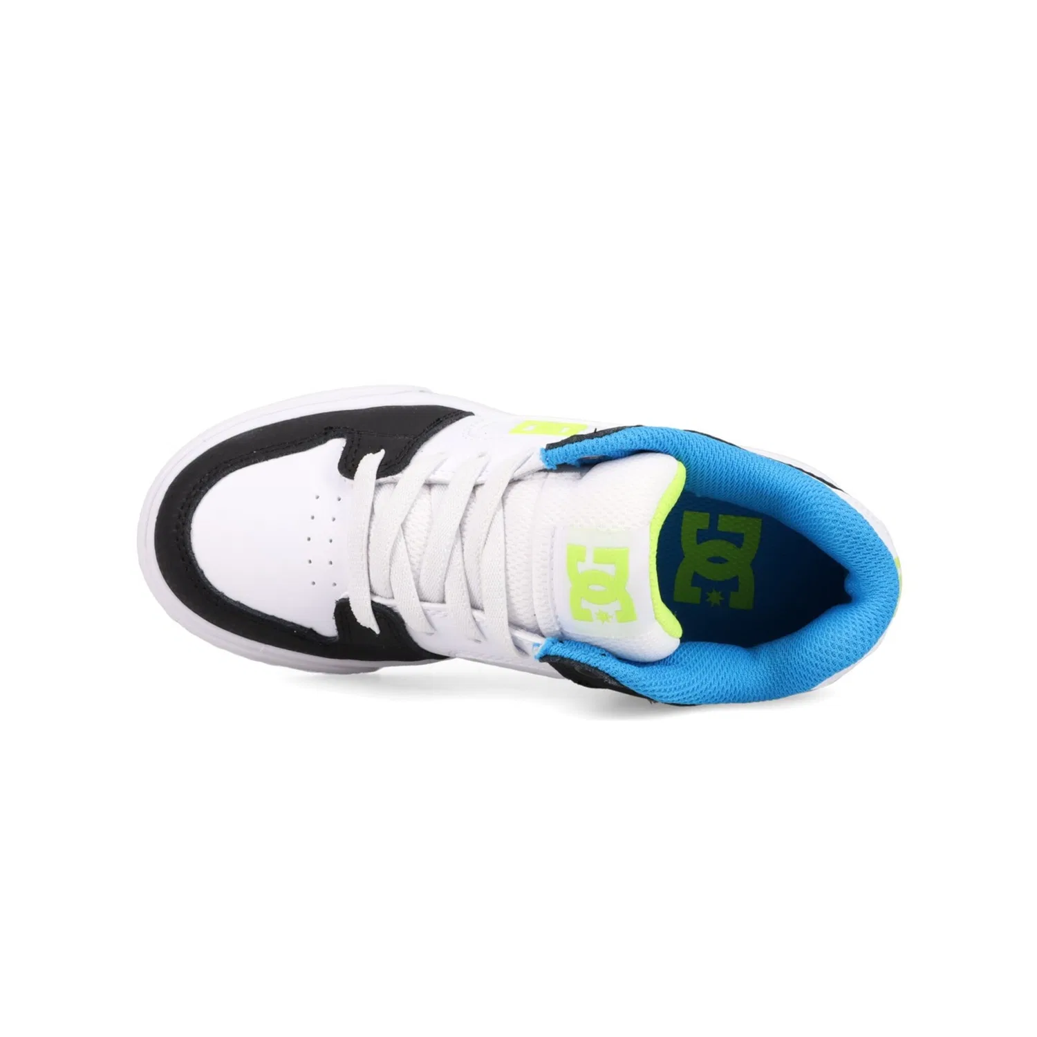Детские кроссовки с эластичными шнурками DC Shoes, Black/Blue/Lime — фото 4