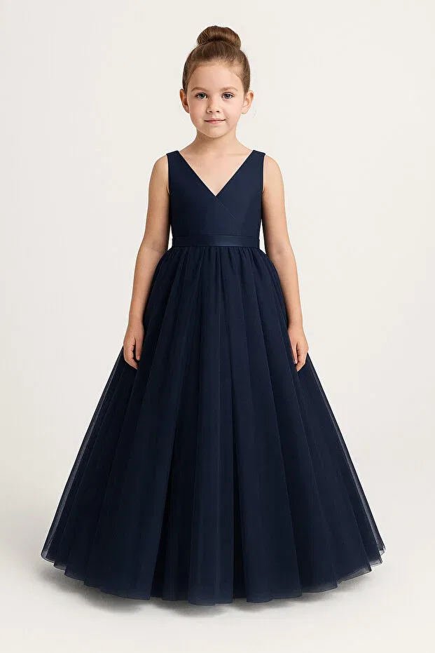 Детское платье для девочек без рукавов Miço Kids, Navy Blue