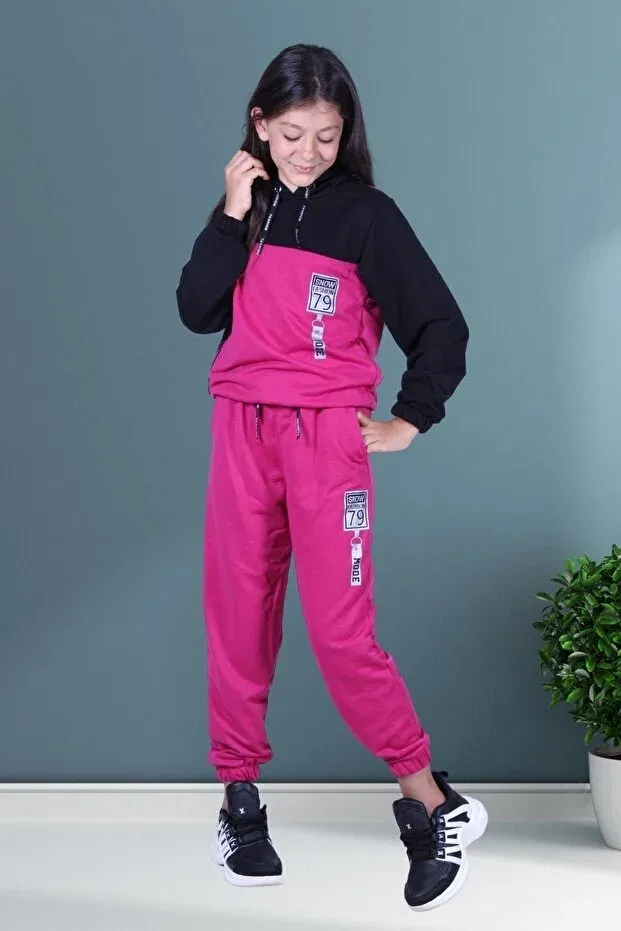 Детский спортивный костюм для девочек с принтом Snow Fashion, Fyk Collection, Fluoira — фото 3