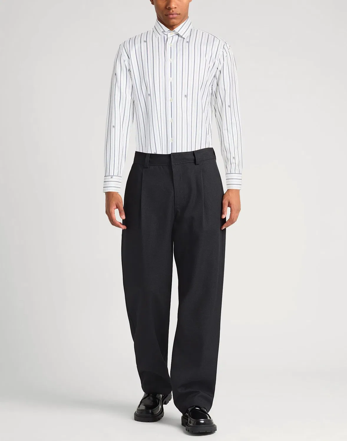 Мужская рубашка regular-fit в полоску Etro, белый — фото 2