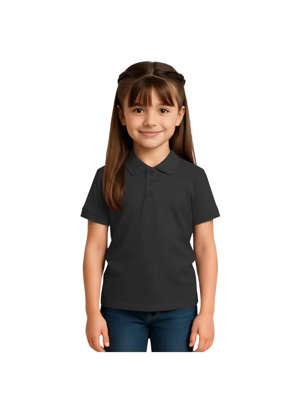 Футболка-поло детская унисекс с коротким рукавом Basic Printshop4Me, угольный — фото 2