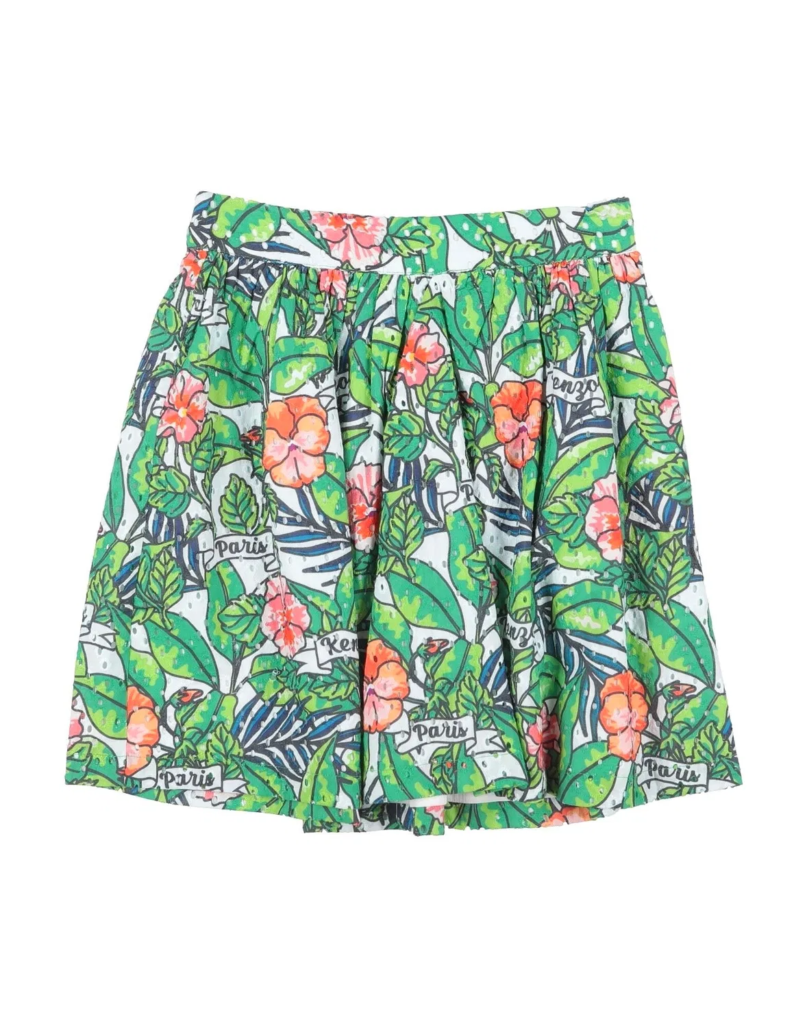 Детская юбка для девочек с вышивкой Kenzo Kids, зеленый