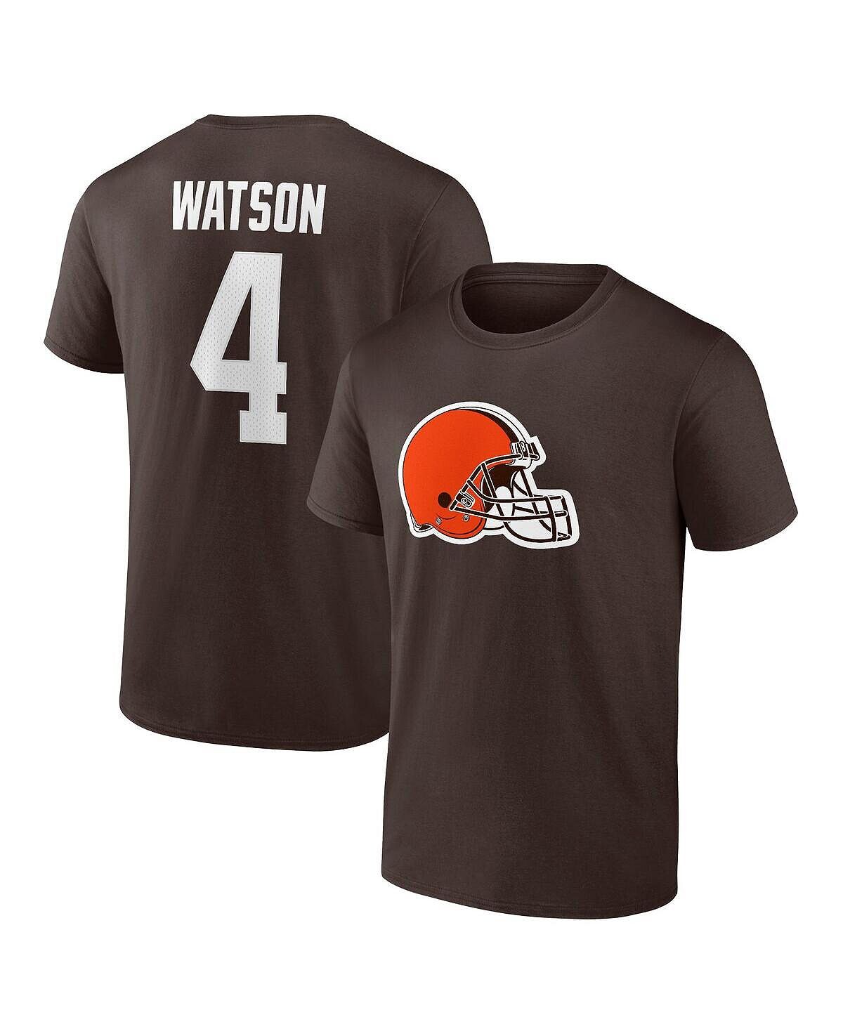 

Мужская фирменная футболка deshaun watson brown cleveland browns player icon с именем и номером Fanatics, коричневый