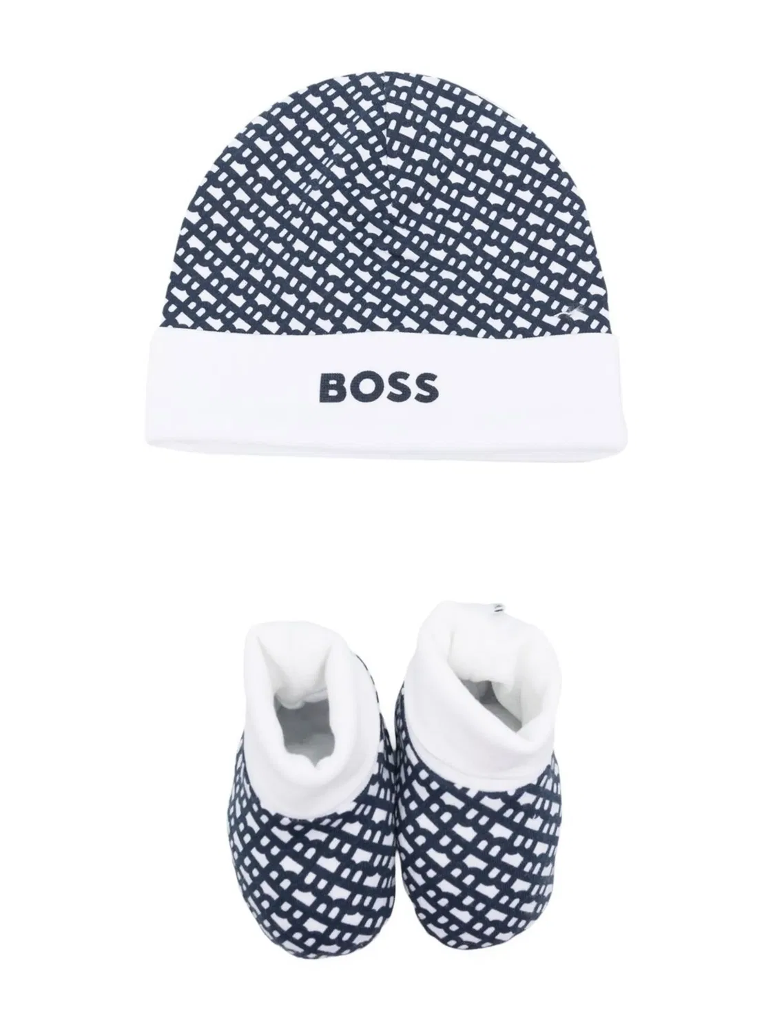 BOSS Набор шапок‑бини с монограммой, синий