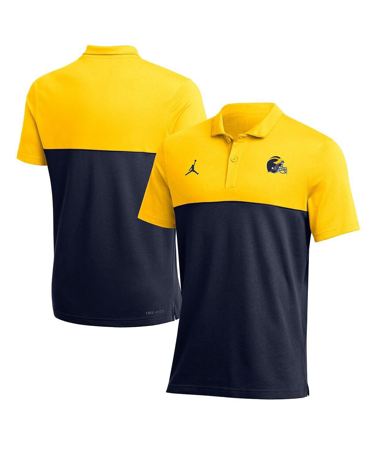 

Мужская футболка поло maize michigan wolverines 2022 coaches performance Jordan