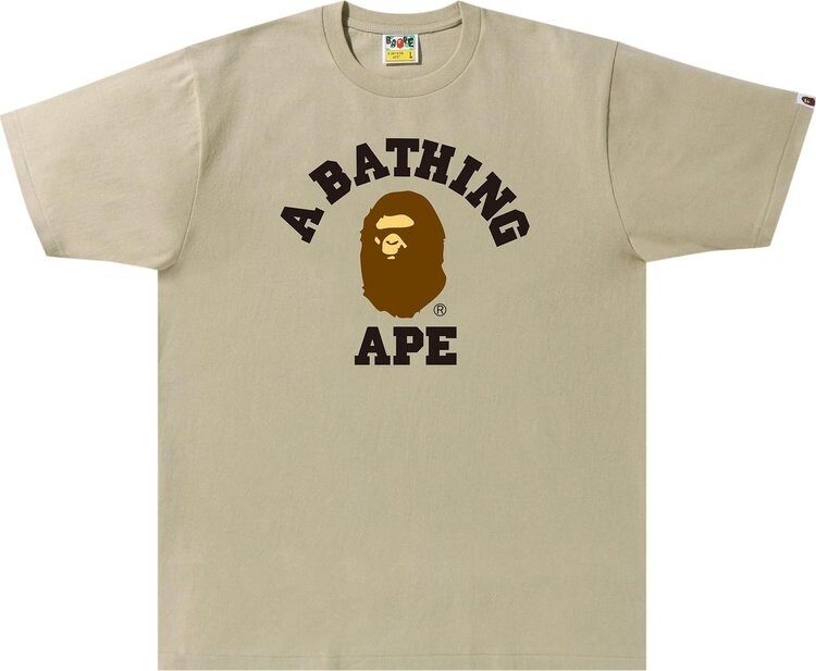 

Футболка BAPE College Tee 'Beige', кремовый, Бежевый, Футболка BAPE College Tee 'Beige', кремовый