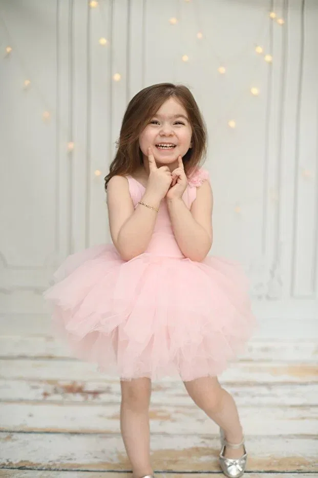 Детское платье для девочек с принтом Tutu Ballet Dress My Baby By Merry, Pink — фото 4