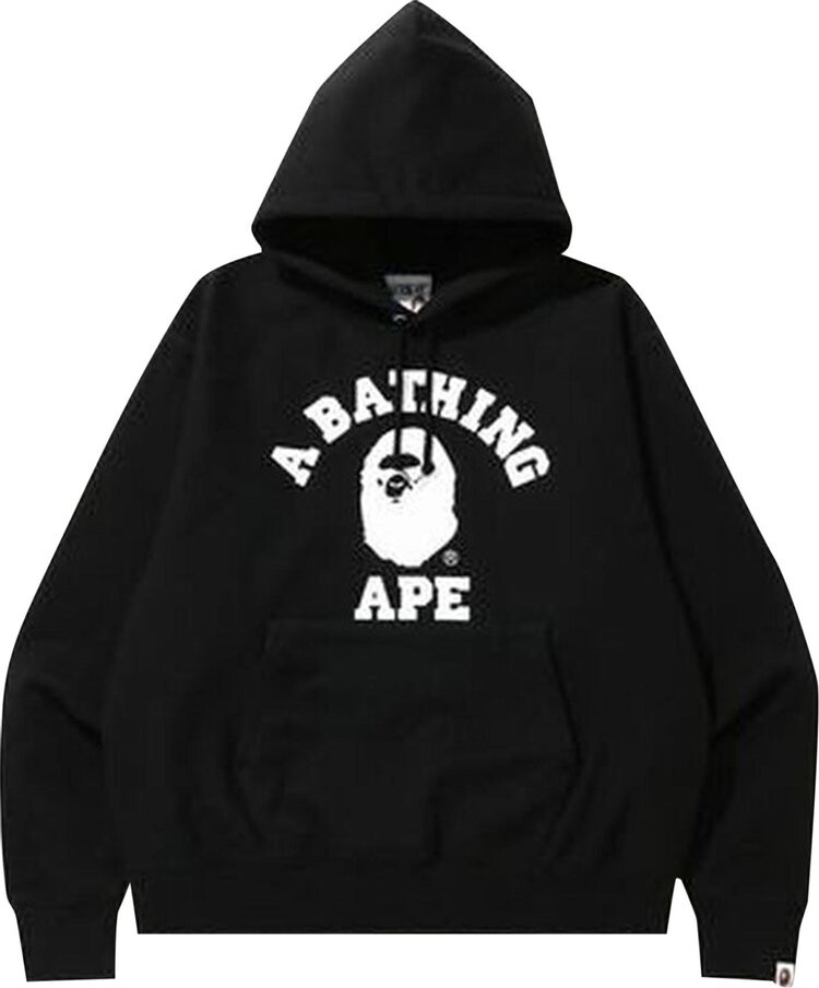 

Худи BAPE Relaxed Classic College Pullover Hoodie Black, черный