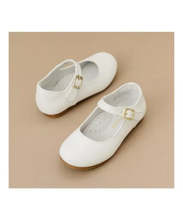 Детские балетки для девочек с ремешком Rebecca L'Amour Shoes, белый — фото 2