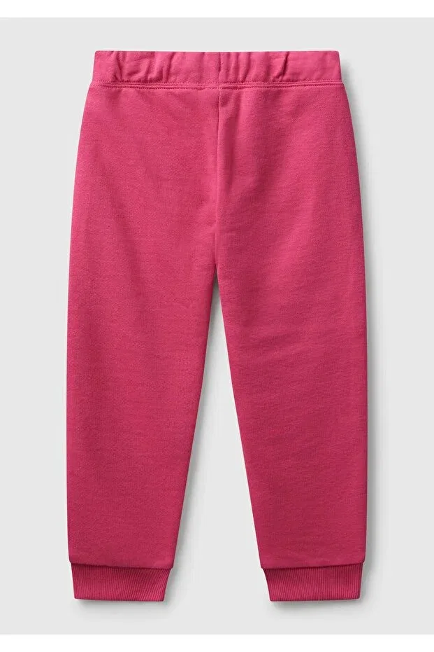 Детские спортивные штаны для девочек с принтом Benetton, Pink — фото 2