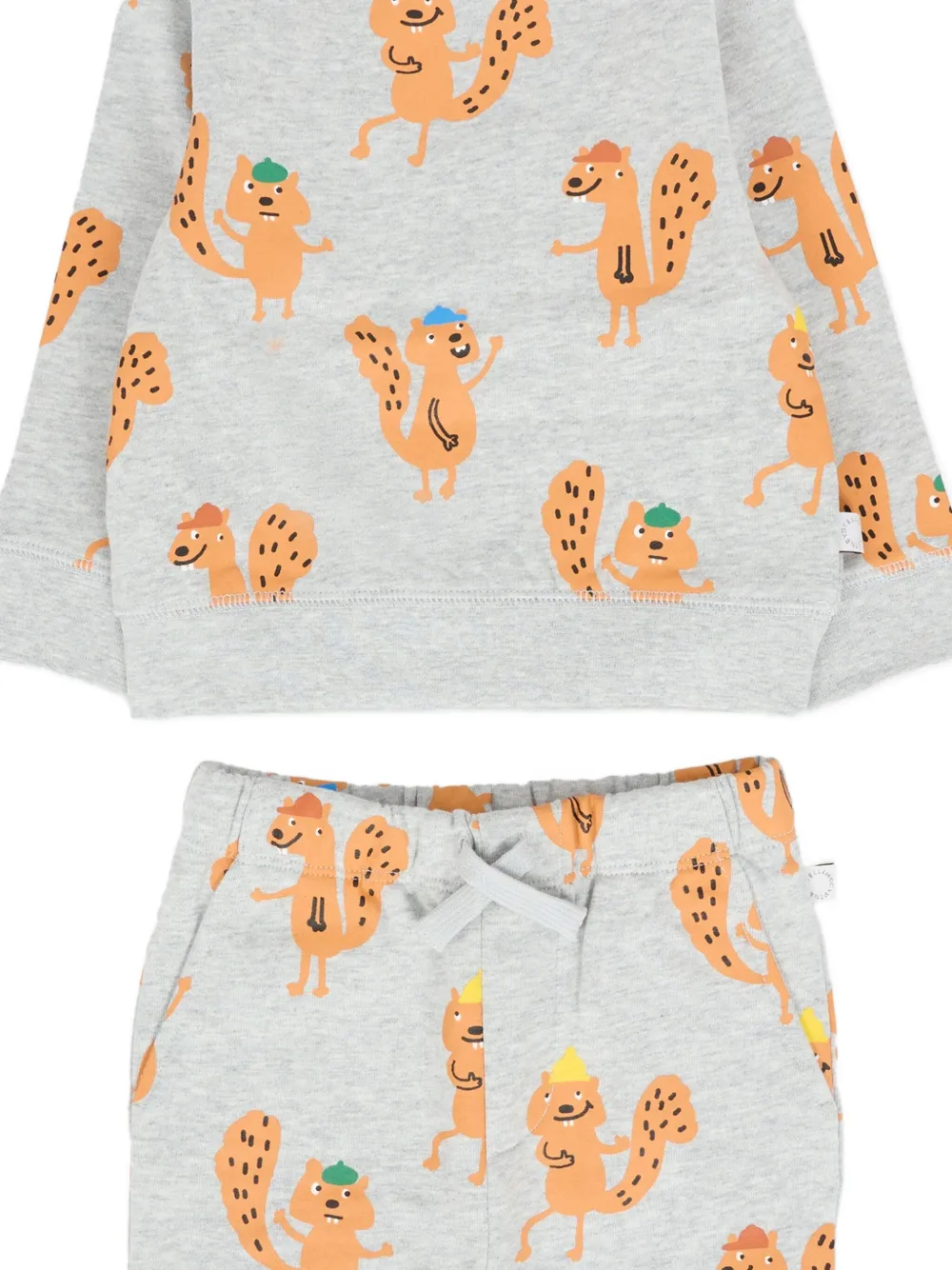 Спортивный костюм с принтом белки (комплект из двух шт.) Stella McCartney Kids, серый — фото 3