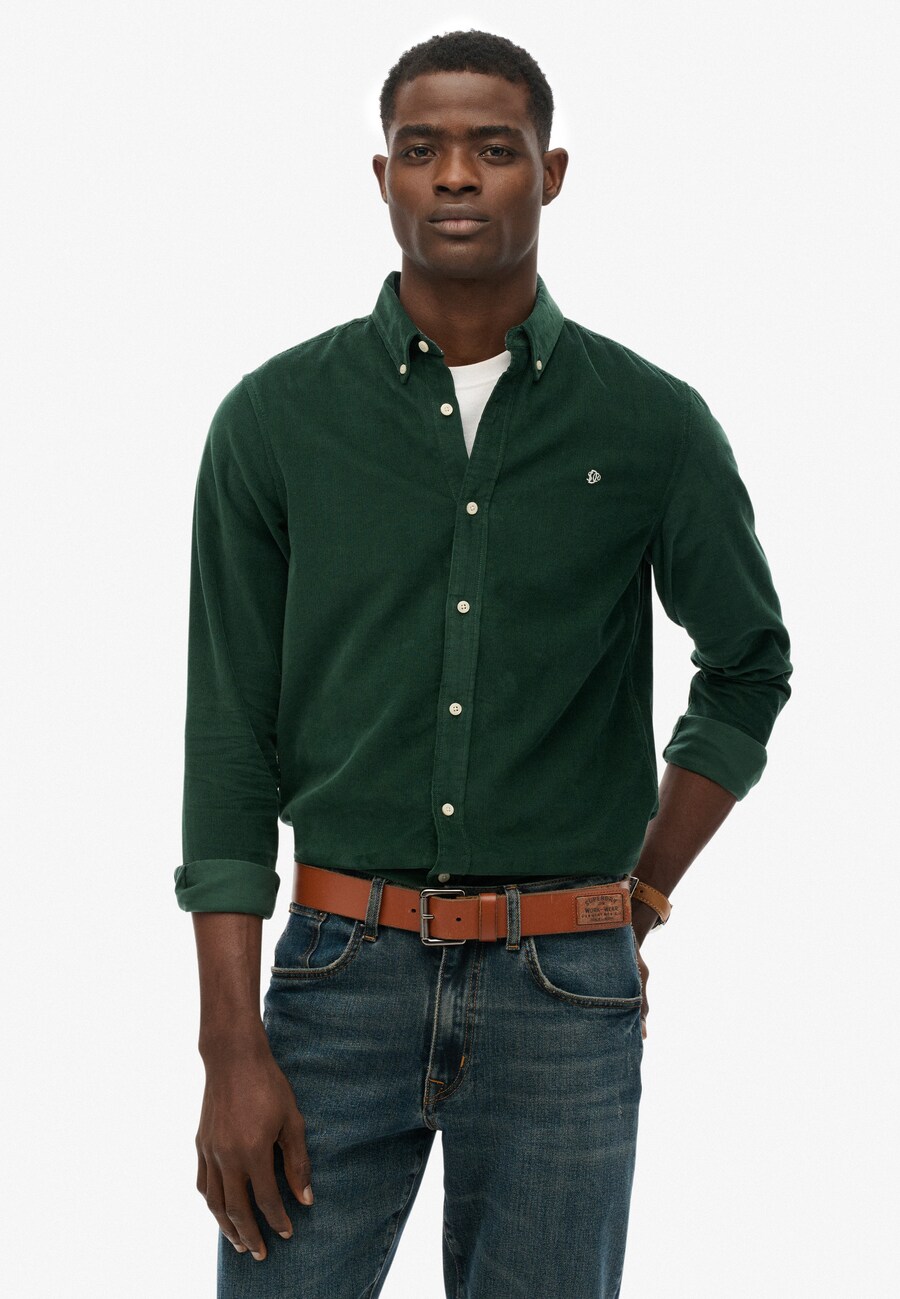 Рубашка на пуговицах классического кроя Superdry, Dark green — фото 2