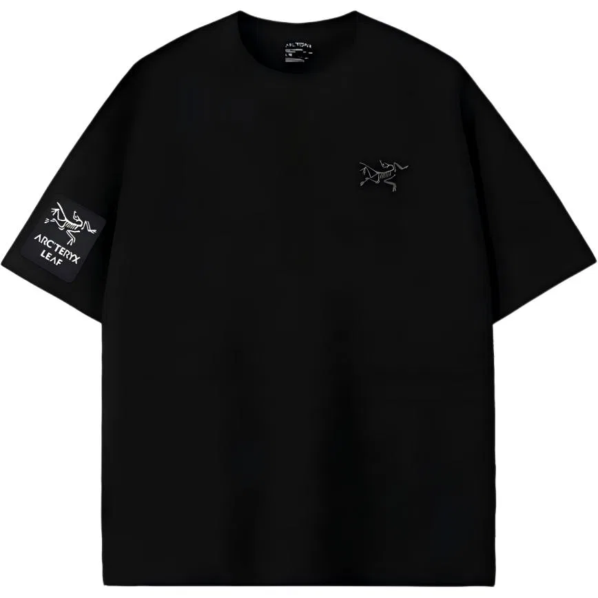 Футболка хлопковая с логотипом Arcteryx Kragg Crew Neck черная