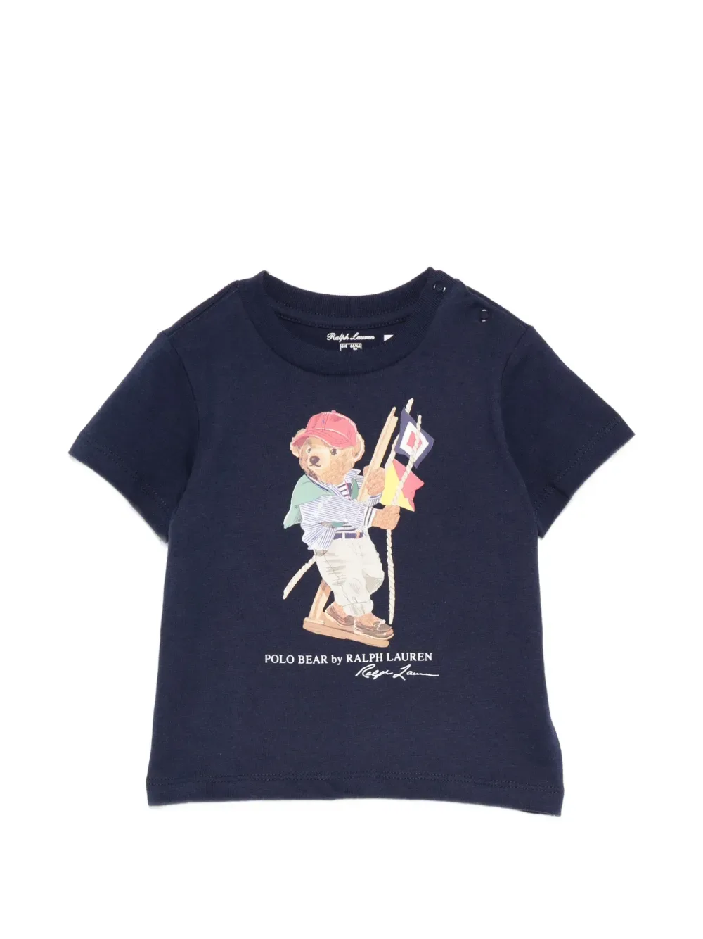 Футболка с изображением медведя POLO RALPH LAUREN KIDS, синий