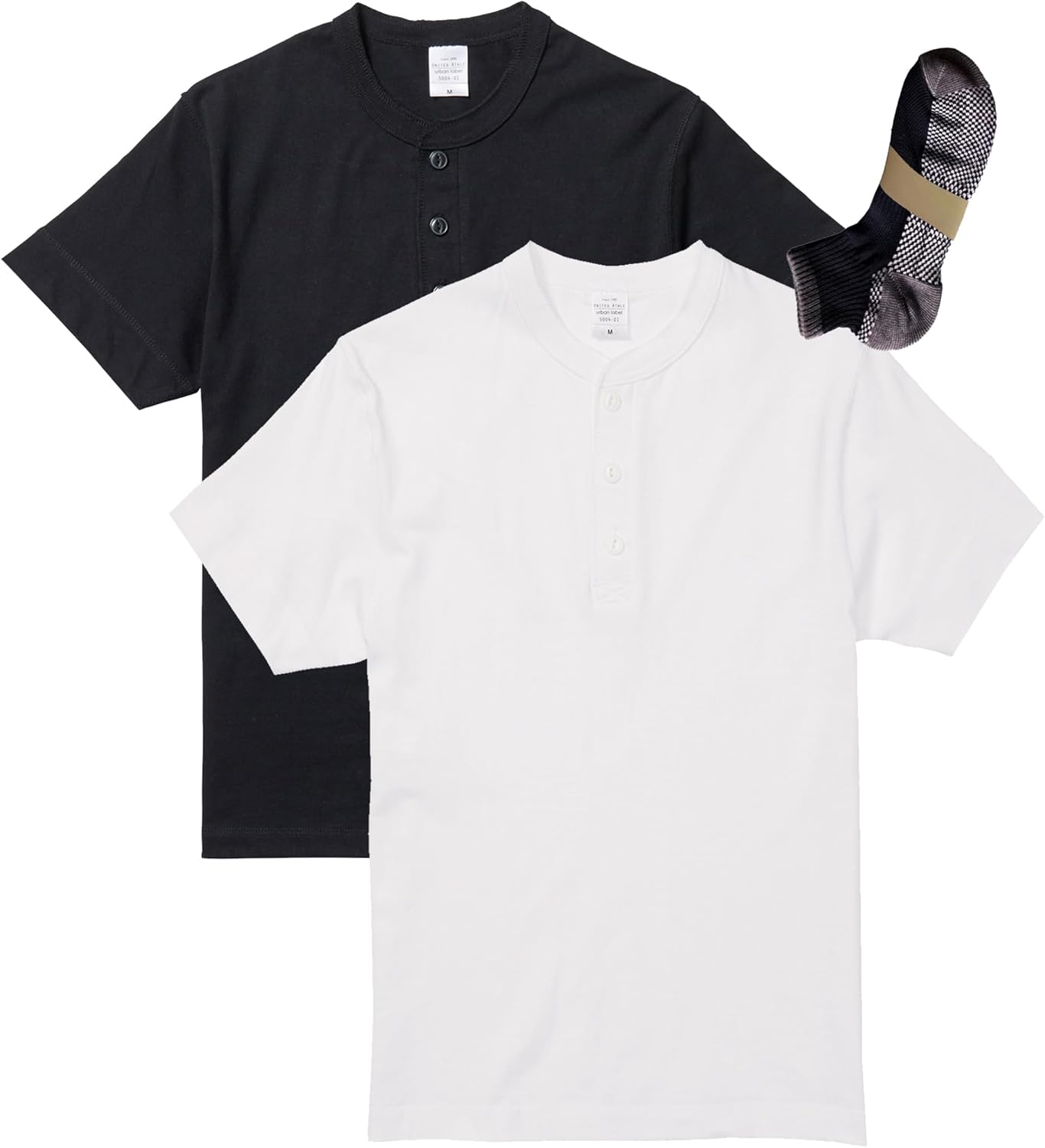 

Футболка с воротником-стойкой 5,6 унций мужская United Athle, черный