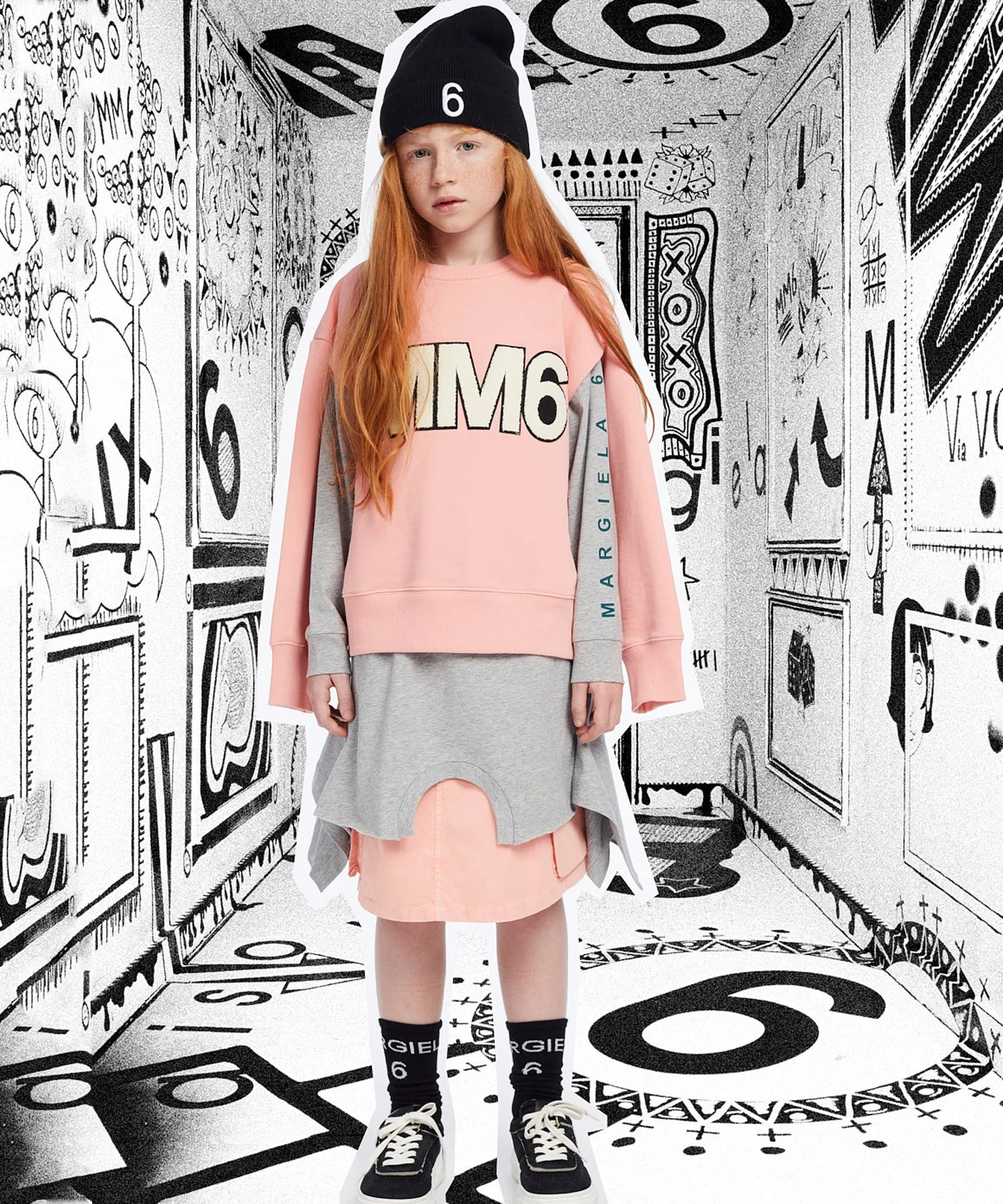 MM6 Maison Margiela Детская и подростковая толстовка с длинными рукавами и логотипом бренда — фото 2