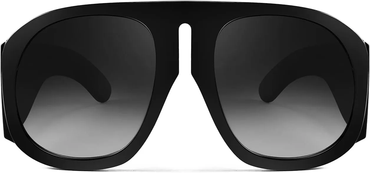 

FEISEDY Ретро-модные солнцезащитные очки-авиаторы для женщин и мужчин, увеличенного размера, винтажные, 70-80-х годов, с плоской верхней частью, модель B2745, Black