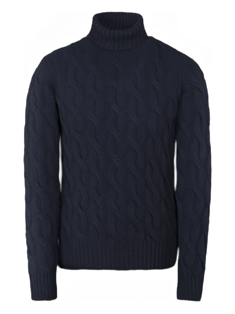 

Свитер GORDON-WS3 фактурной вязки с высоким воротником Moorer, синий