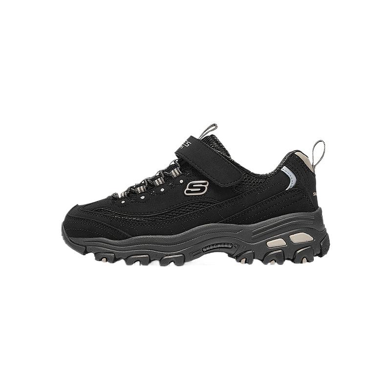 

Нескользящие низкие детские кроссовки для повседневной носки Skechers Kids, черный/серебряный