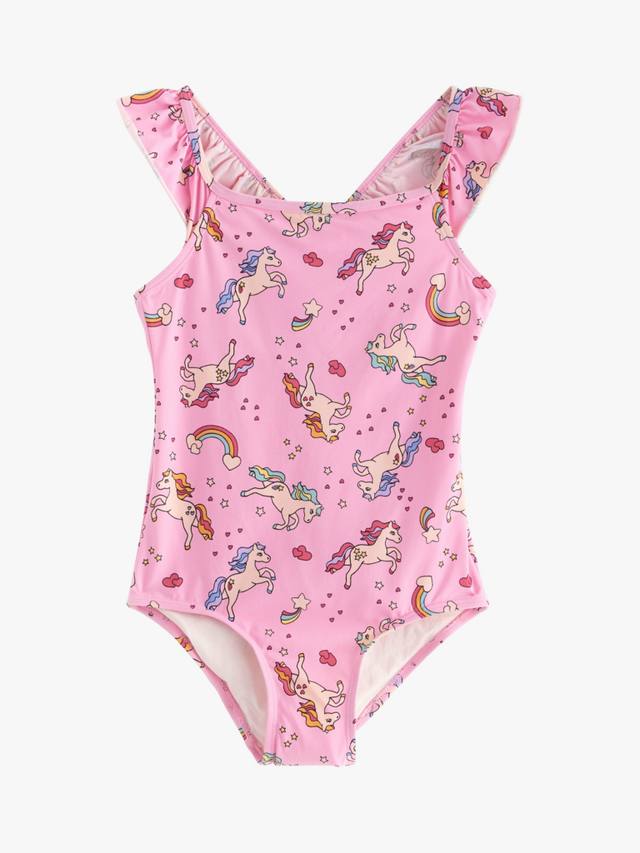 

Детский купальник с рюшами и принтом единорога Lindex, Light Pink/Multi