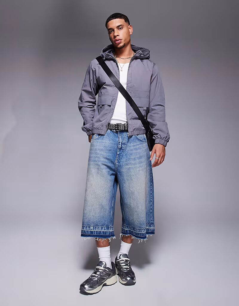 

Ветровка с капюшоном ASOS DESIGN угольного цвета