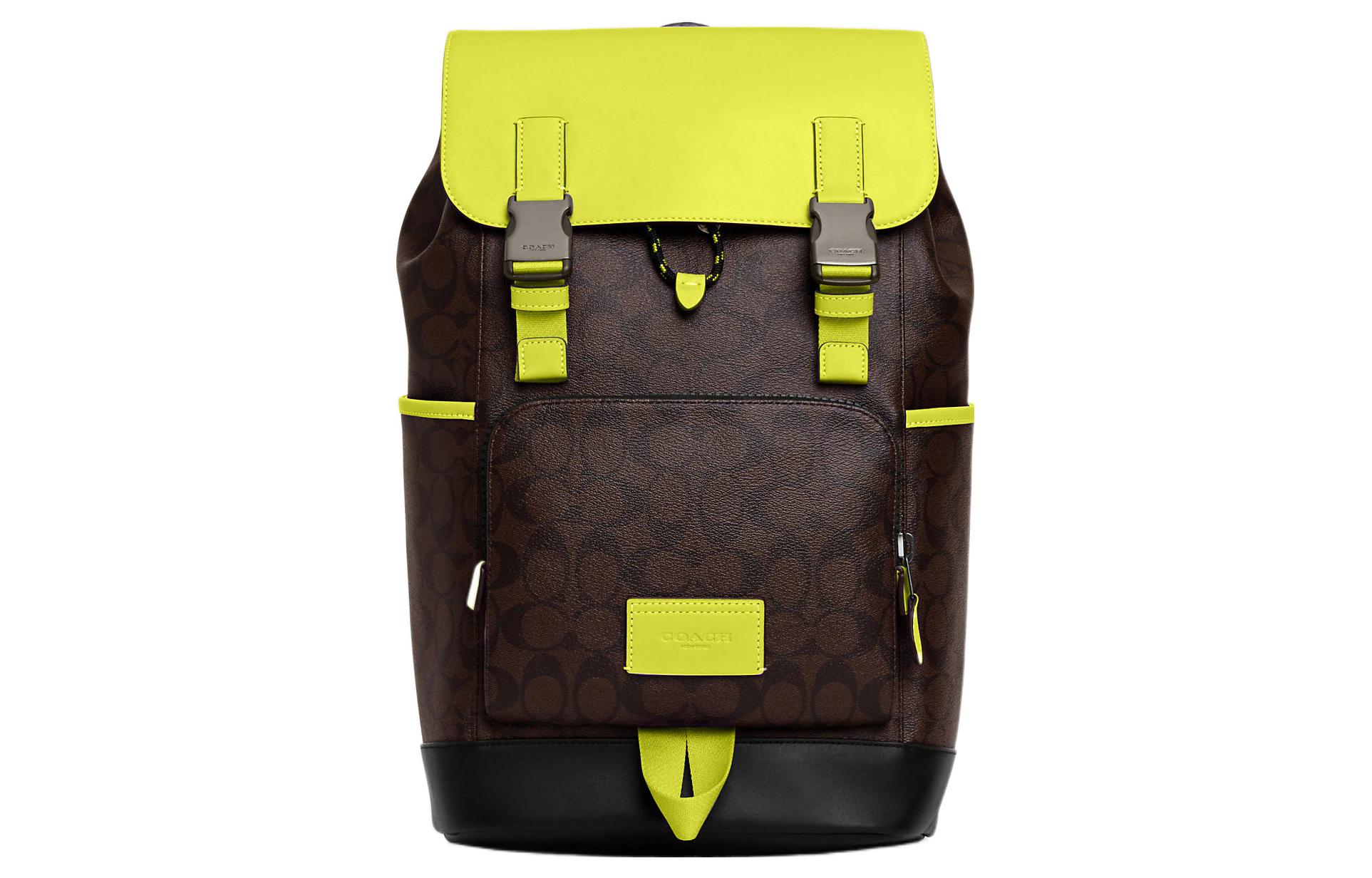 

Рюкзак Coach Canvas With Leather Backpack Tubas Мужской Лимон и Кофе