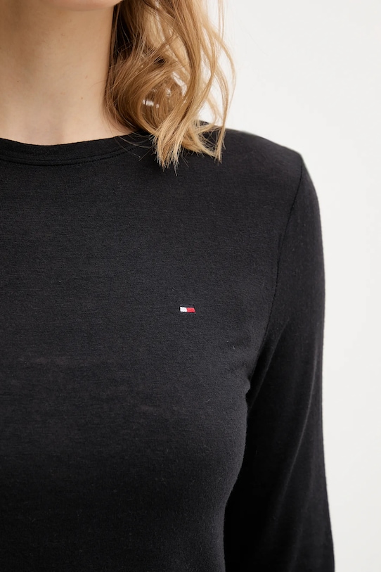 Лонгслив с добавлением кашемира Tommy Hilfiger, черный — фото 4