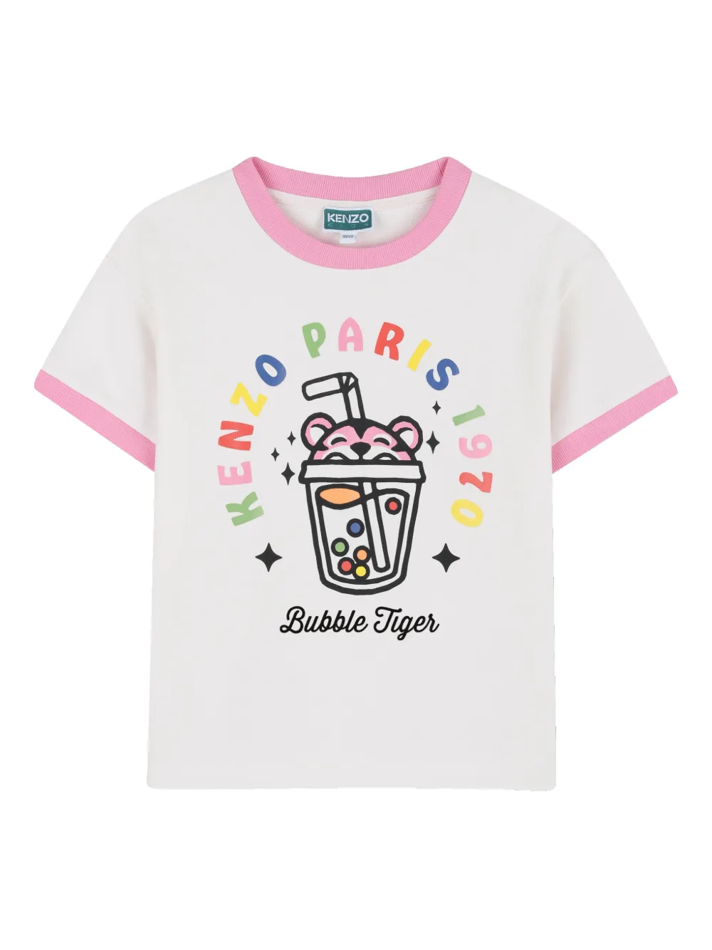 

Графическая футболка с контрастной отделкой Kenzo Kids, белый
