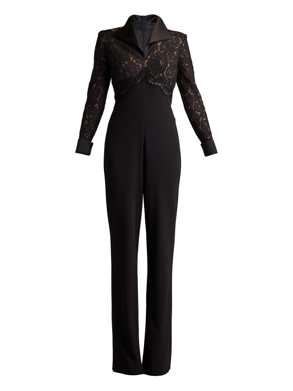 

Комбинезон с кружевными вставками Tadashi Shoji, черный