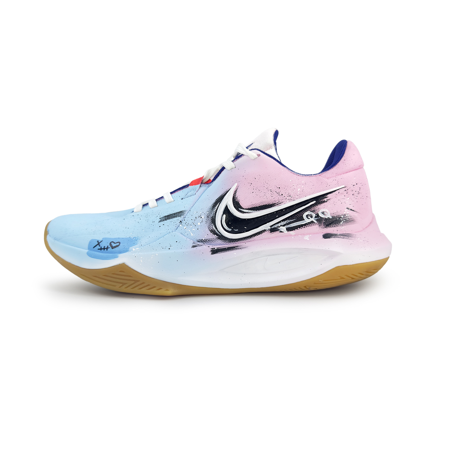 

Nike Precision 6 Court Artist Cushioning низкие баскетбольные кроссовки мужские pink blue