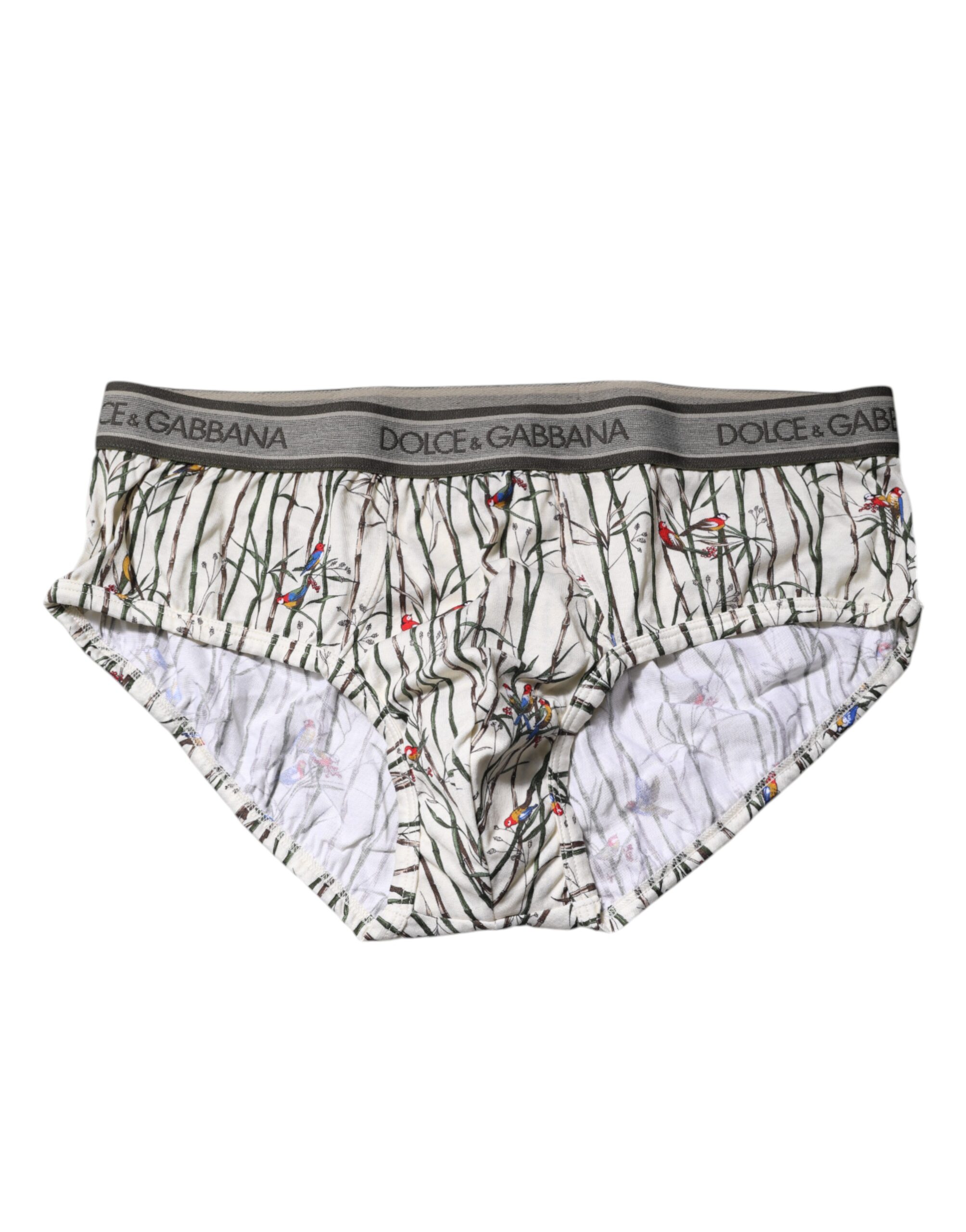 

Брифы Ivory Bird Print Cotton Regular Brief Underwear Dolce & Gabbana, кремовый