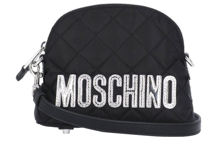 

Стеганая сумка через плечо с вышитым логотипом MOSCHINO