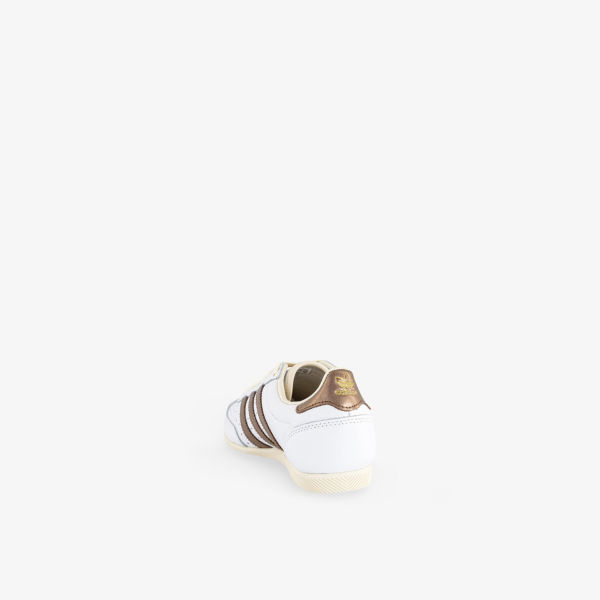 Кроссовки кожаные Adidas Japan, белый / бронзовый — фото 4