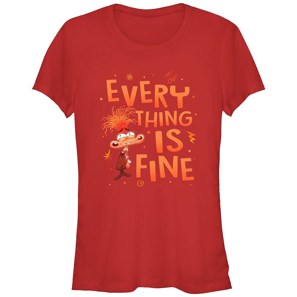 

Детская футболка с графическим рисунком Disney/Pixar's Inside Out 2 Everything Is Fine Disney / Pixar, красный