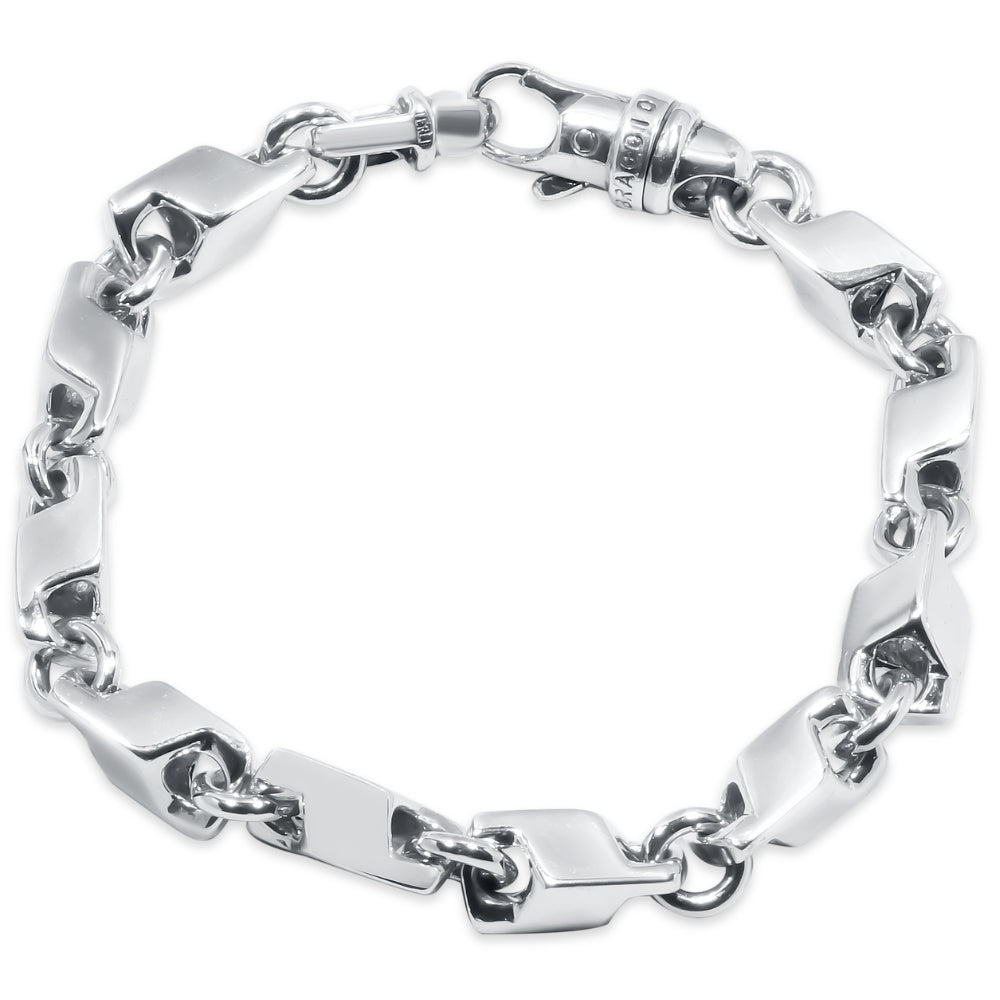 

Мужской браслет из золота 14 карат (54 грамма) или платины (86 граммов) 7 мм, 8 дюймов Pompeii2, 14K White Gold