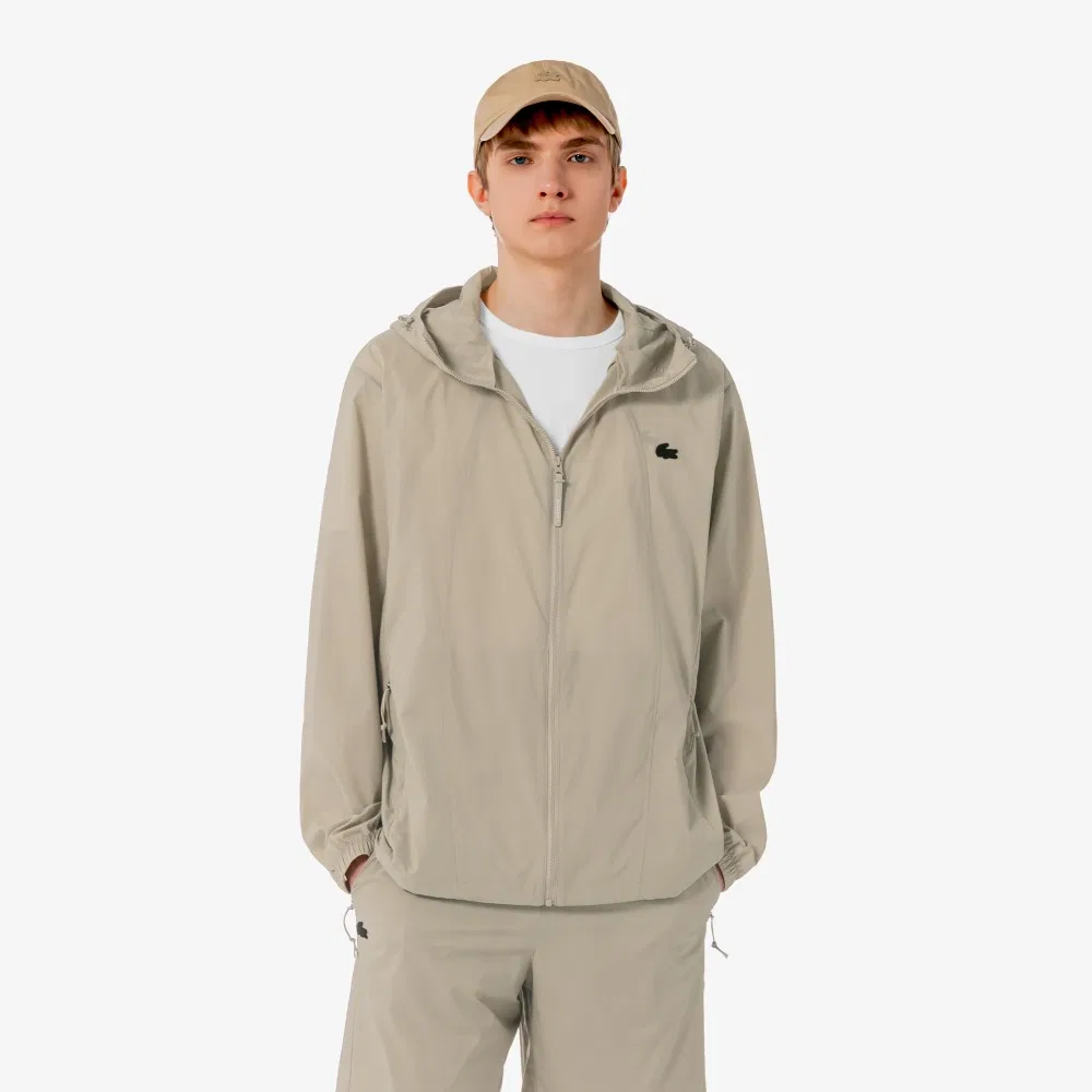 Мужская бежевая куртка премиум-класса для тренировок от Lacoste — фото 4