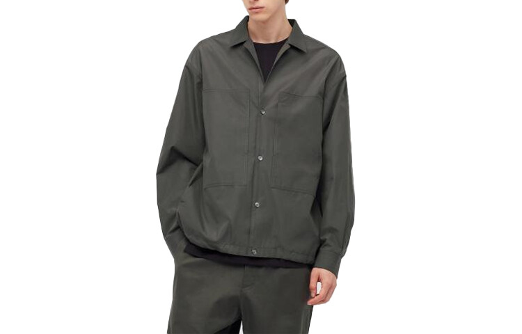 Jil Sander X FW20 Jil Sander Collaboration Series Рубашка мужская оливковая Uniqlo, оливковый
